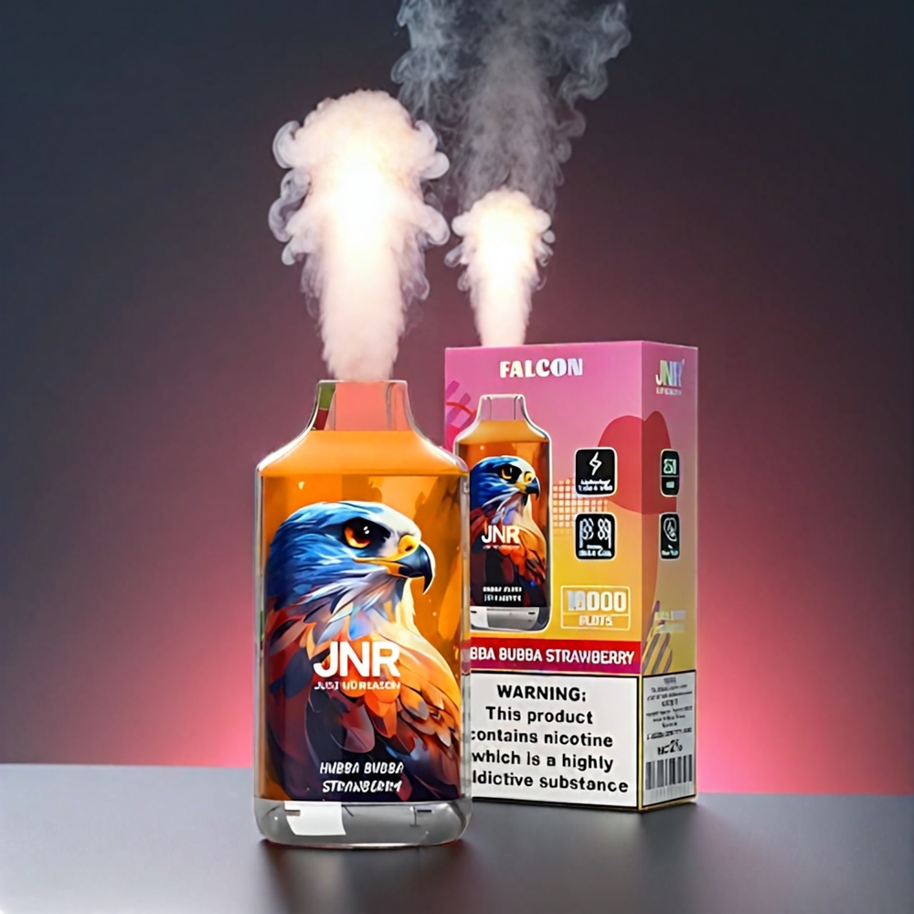 JNR Falcon 16000 Puffs Norge Engros – 850mAh Batteri, 22ml E-væske, Dual Mesh Coil, Type C & Lightning, Smart LED Display, Hubba Bubca Jordbær