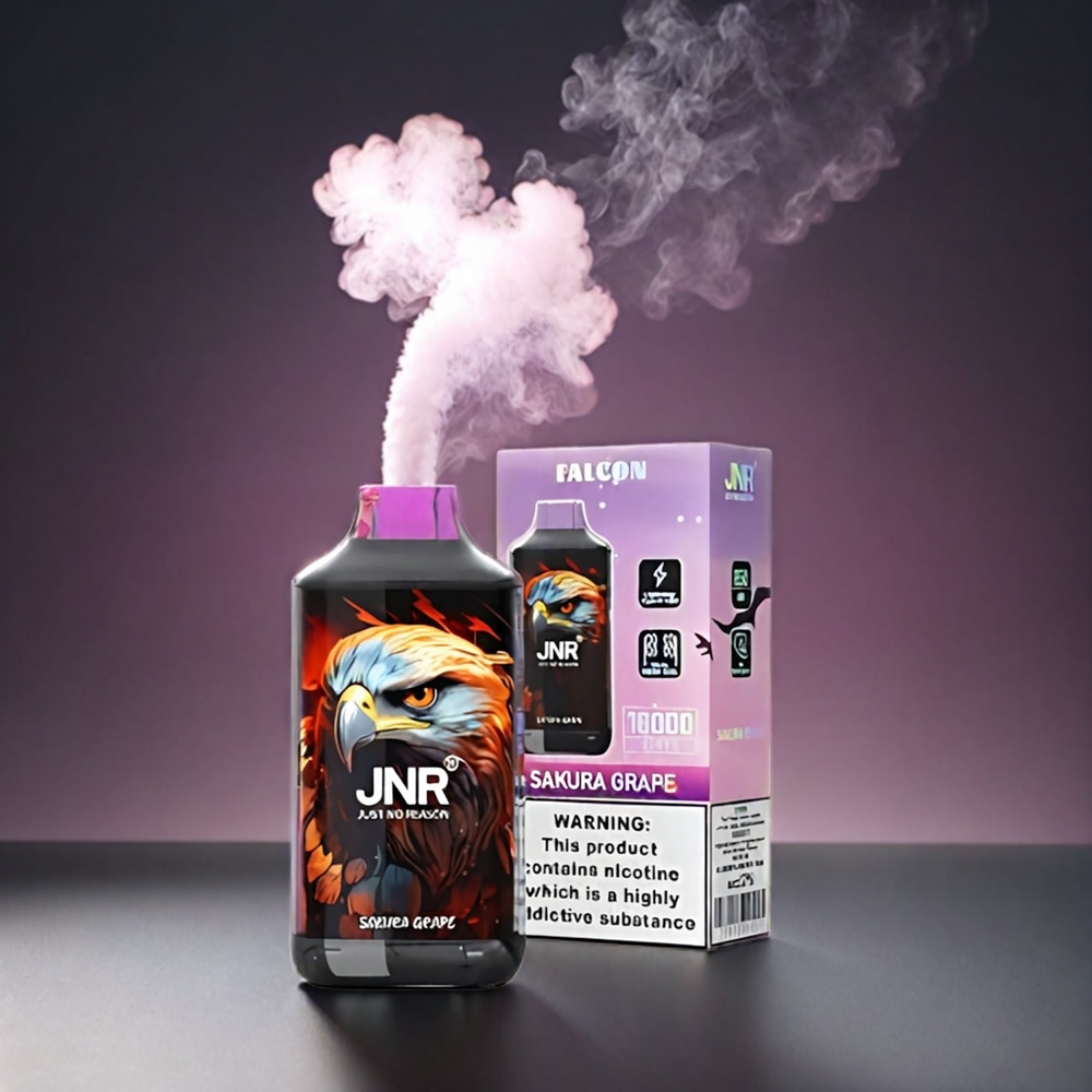 JNR Falcon 16000 Puffs Norge Engros – 850mAh Battery, 22ml E-liquid, Dual Mesh Coil, Type C & Lightning, Smart LED Display – Sakura Drue