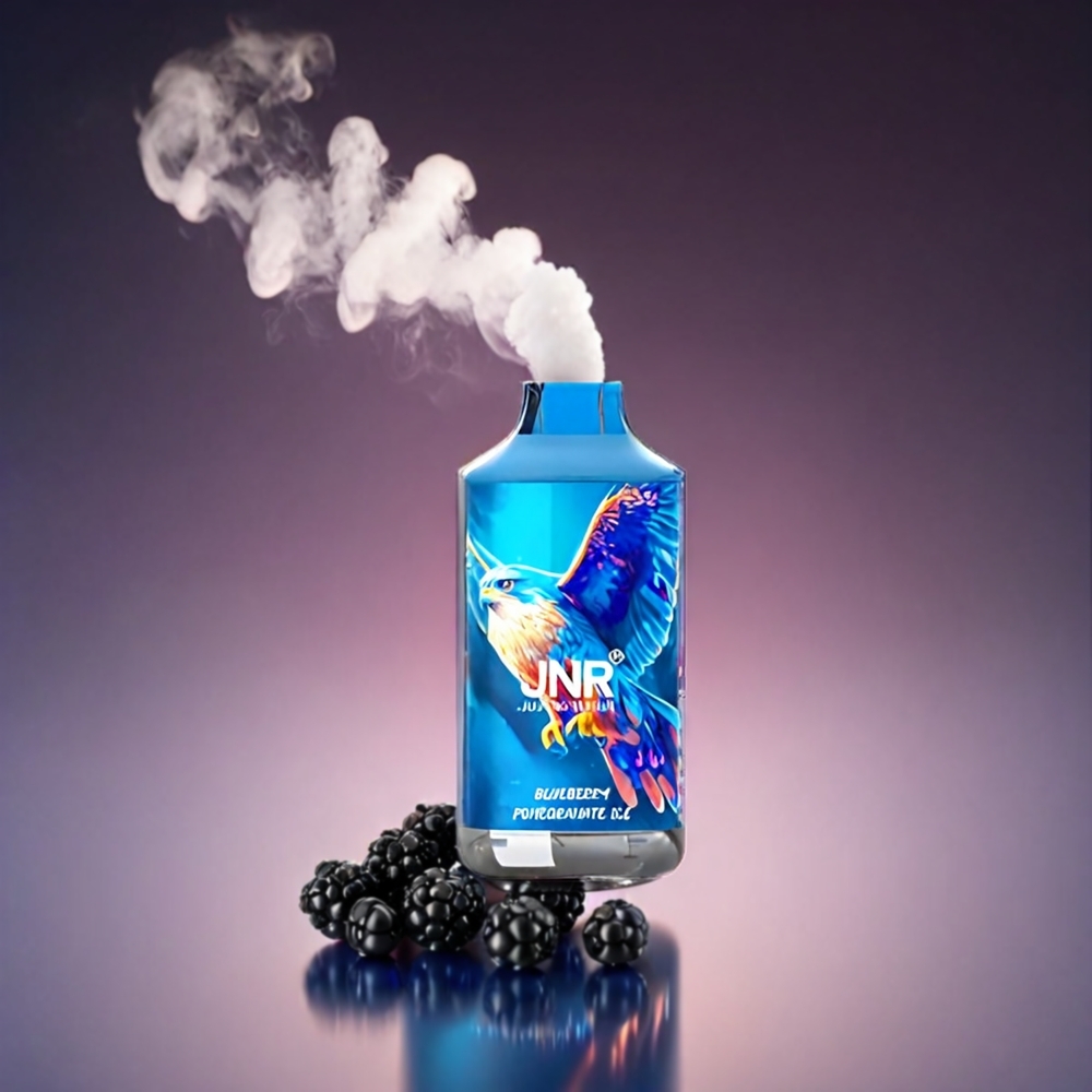 JNR Falcon 16000 Puffs Norge Engros – Blåbær Granate Is med 22ml E-væske, 850 mAh, Dual Mesh Coil, Type C & Lightning, Smart LED Display