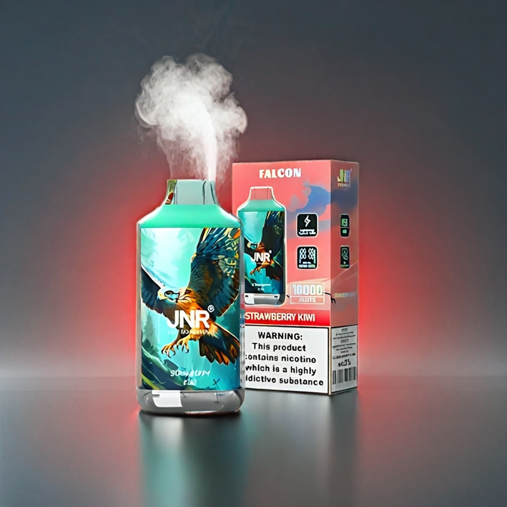 JNR Falcon 16000 Puffs Norge Engros – Jordbær Kiwi – 850mAh Batteri, 22ml E-væske, Dual Mesh Coil, Type C & Lightning, Smart LED Display