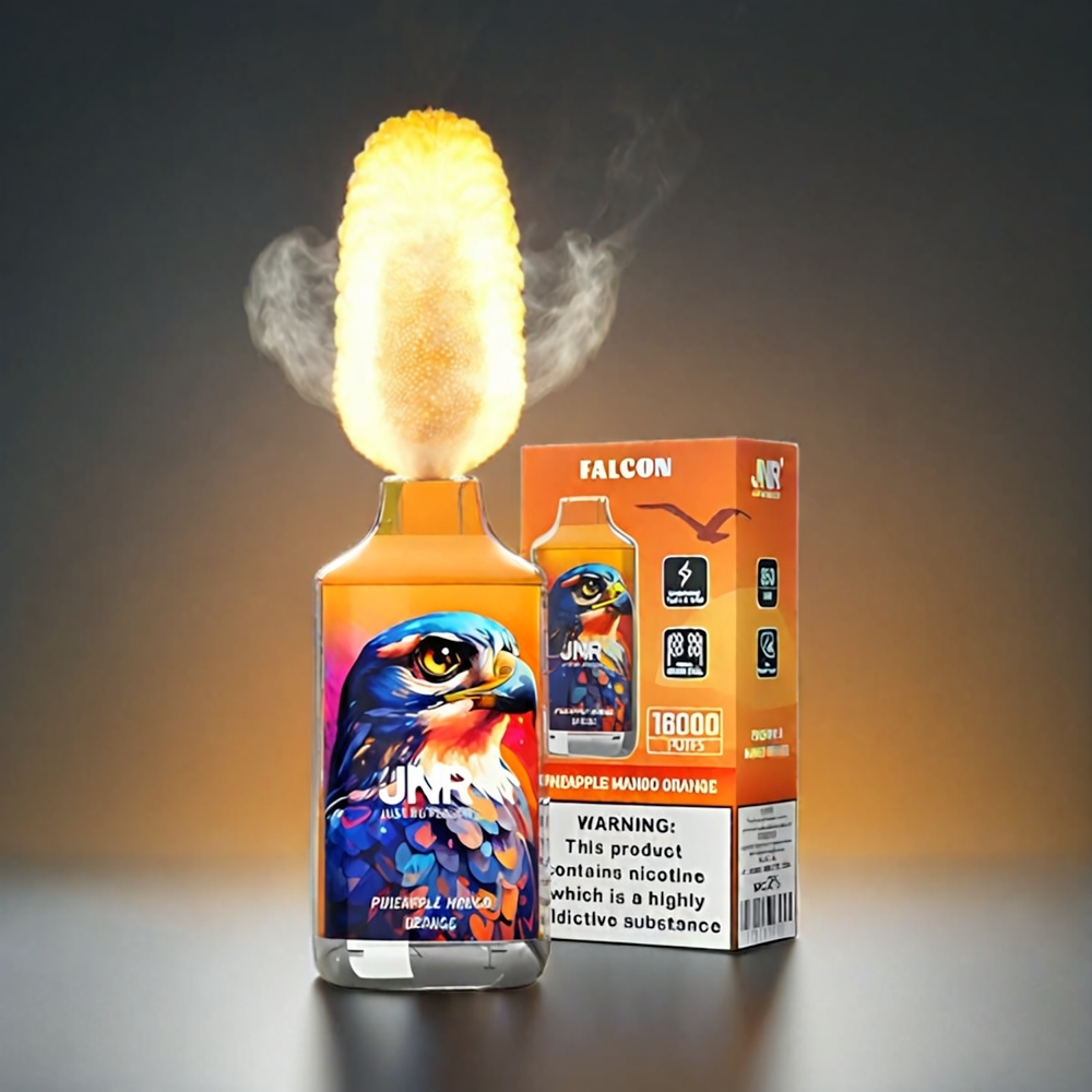 JNR Falcon Norge Engros 16000 Puffs 850mAh 22ml Dual Mesh Coil Pineapple Mango Orange Vape med Type C & Smart LED Display