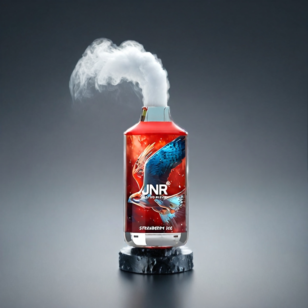 JNR Falcon Norge Engros 16000 Puffs E-Damp med Jordbær Is, 850mAh Batteri, 22ml, Dual Mesh Coil, Type C & Lightning