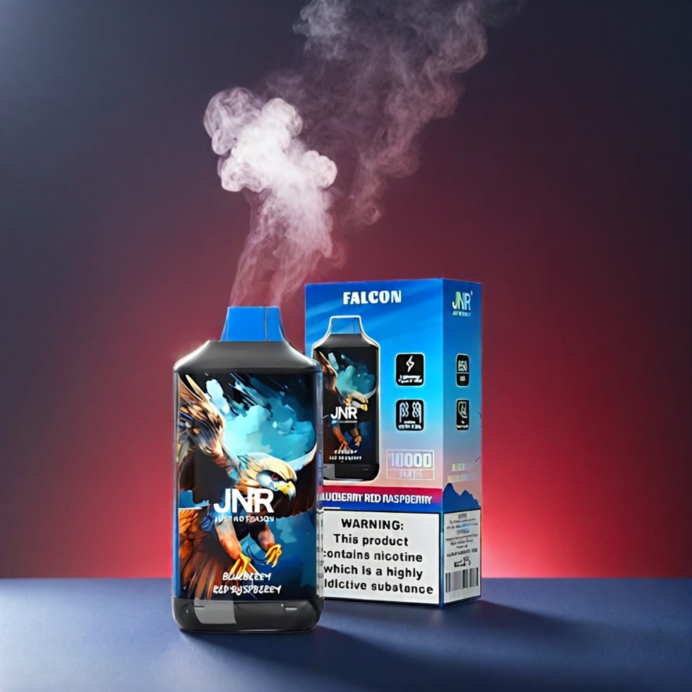 Norge Engros JNR Falcon 16000 Puffs Bluebær Rød Bringebær – 850mAh – 22ml – Dual Mesh Coil – Type C & Lightning – Smart LED Display