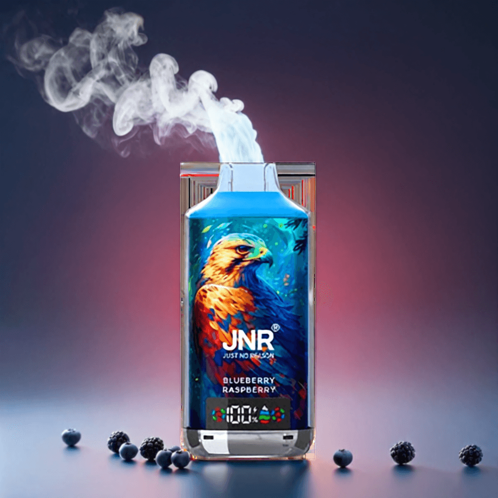 JNR Falcon X 18000 Puffs Norge Engros – 750mAh Batteri, 24ml E-væske, Type-C Lading – Blåbær og Bringebær