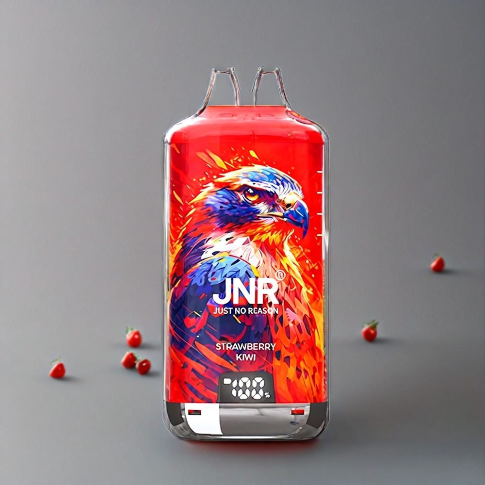 JNR Falcon X⁺ 28000 Norge Engros – 28000 Puffs, Synlig E-Væske Nivå, Toppfyll Design, Jordbær Kiwi, 2 10ml E-Væske Inkludert, 950mAh Batteri, Type-C Lading