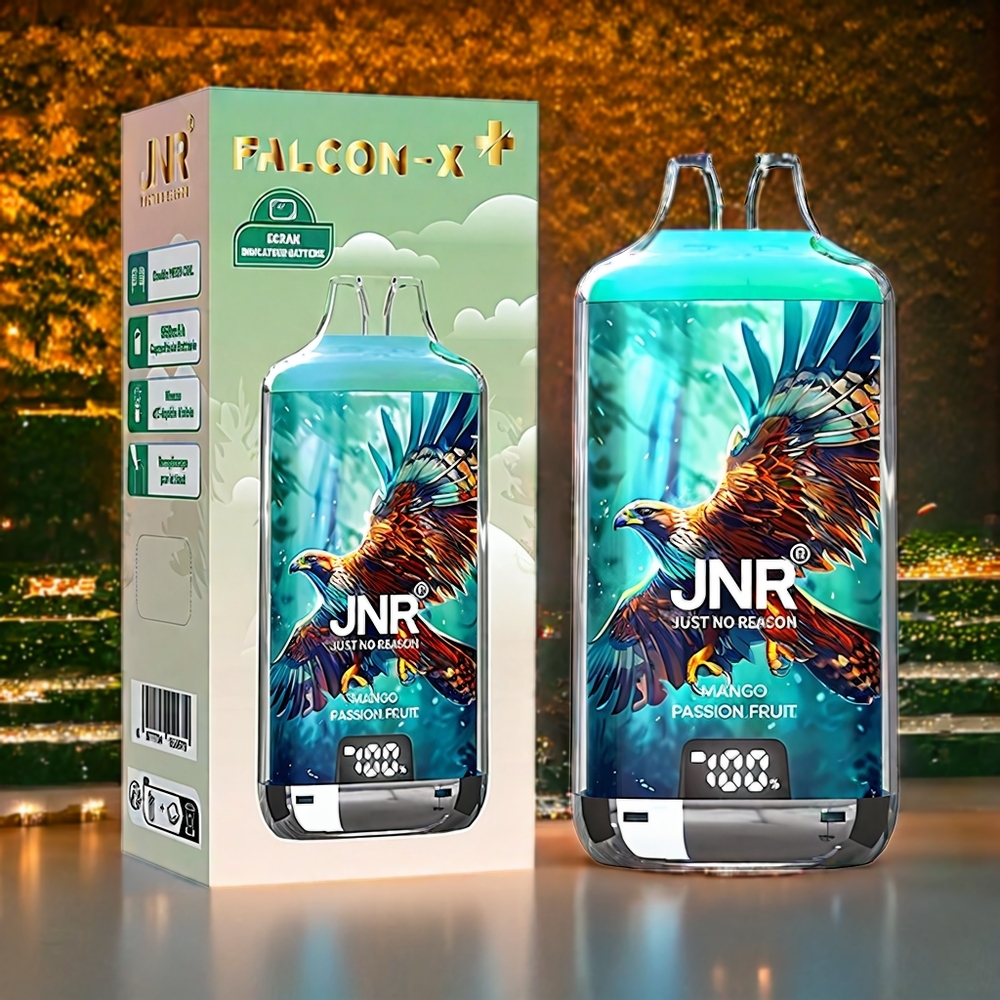 JNR Falcon X⁺ 28000 Norge Engros – Mango Passionsfrukt – 28000 Puffs, Synlig E-Væske Nivå, Toppfyll Design, 950mAh Batteri, Type-C Lading