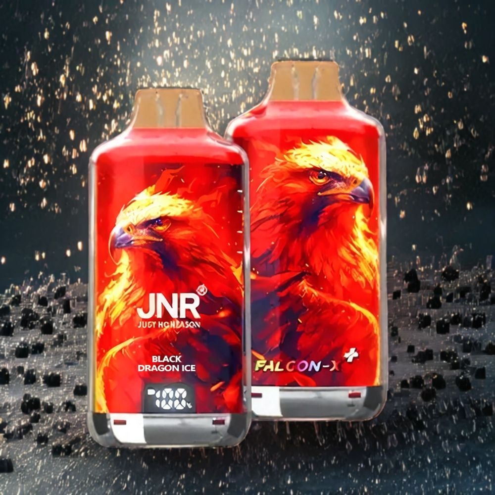 JNR Falcon X⁺ 28000 Norge Engros – Svart Drage Is – Toppfyllingsdesign, Synlig E-Væske Nivå, 950mAh Batteri, Type-C Lading, 2 10ml E-Væske Inkludert