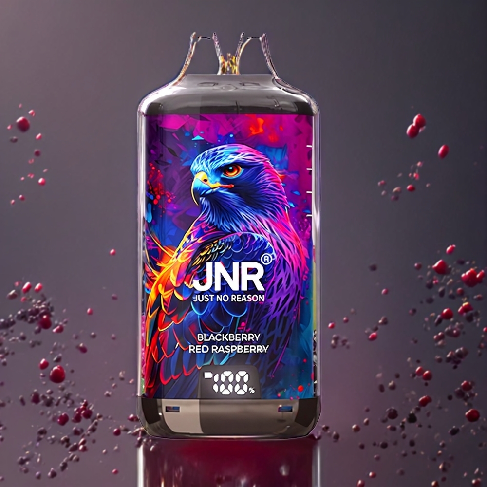 JNR Falcon X⁺ 28000 Puffs Norge Engros – Svartbjørn Rød Bringebær med Synlig E-Væske, Toppfyllingsdesign, 950mAh Batteri og Type-C-lading