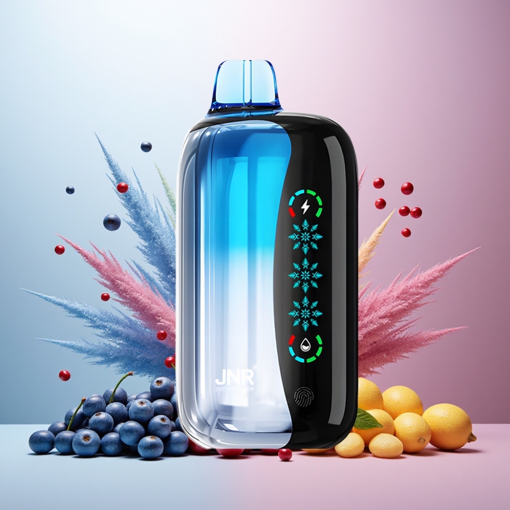 JNR Flex Ice Norge Engros 21000 Puffs Vape til engangsbruk Blå Kirsebær Eksplosjon – Justerbar Ice, 26ml E-liquid, Tilpassbar Luftstrøm, 1000mAh Batteri, Type-C Lading