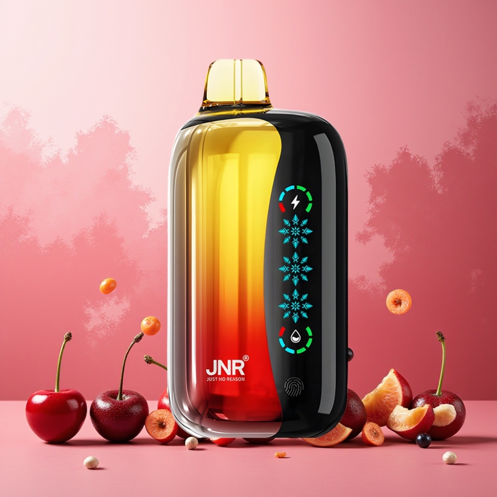 JNR Flex Ice Norge Engros 21000 Puffs Vape til engangsbruk Kirsebær Cola med Justerbar Ice, 26ml E-væske, Tilpassbar Luftstrøm, Touch Skjerm