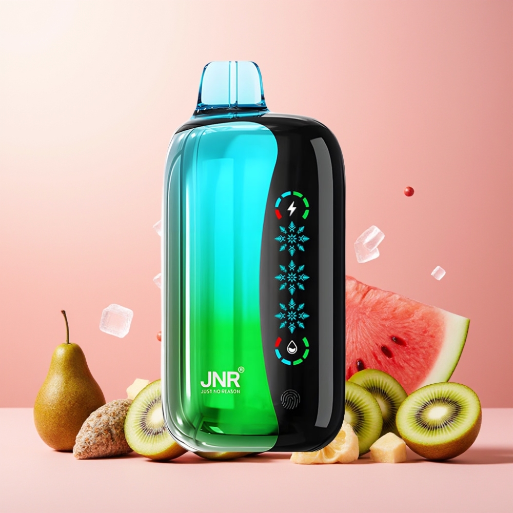 JNR Flex Ice Norge Engros 21000 Puffs Vape til engangsbruk Kiwi Vannmelon Is Justerbar Is, 26ml E-liquid, Tilpassbar Luftstrøm, Touch Skjerm, 1.2 Ohm Dual Mesh