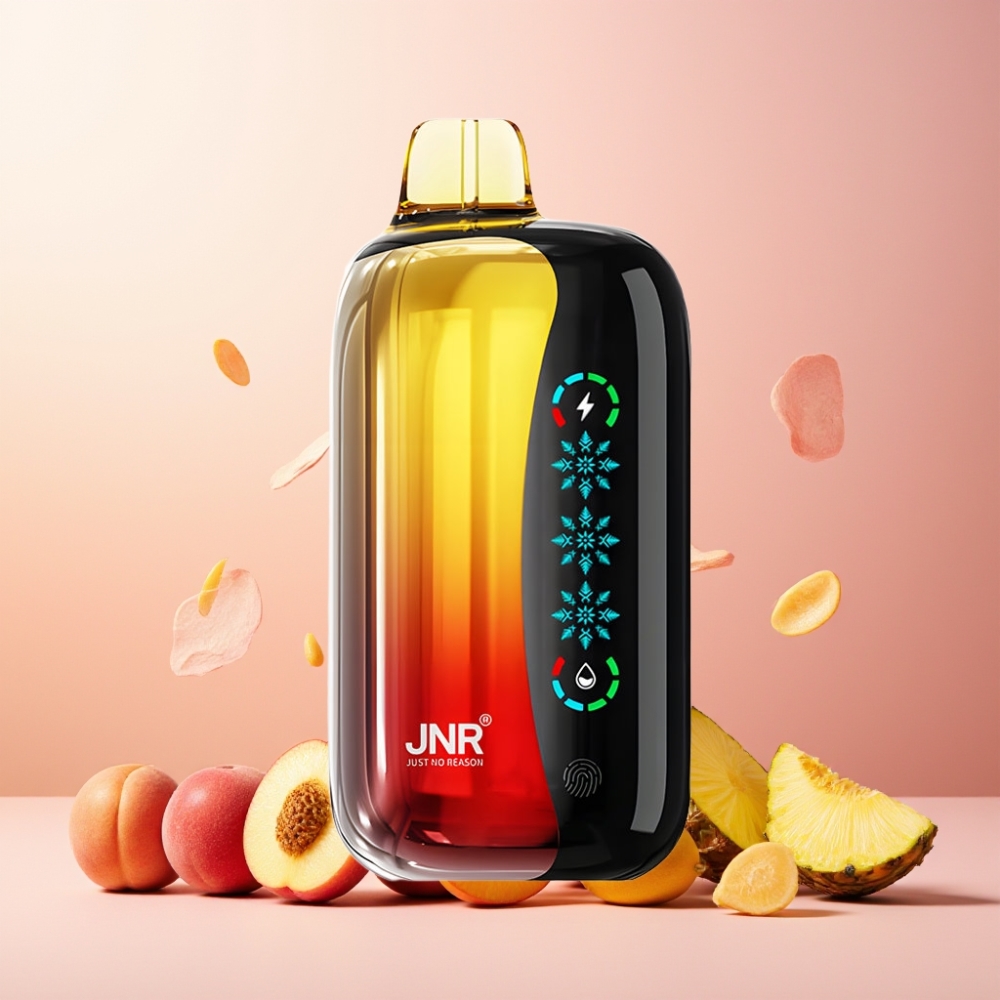 JNR Flex Ice Norge Engros 21000 Puffs Vape til engangsbruk Peach Mango Ananas med Justerbar Ice, 26ml E-væske, Tilpassbar Luftstrøm og Type-C Lading