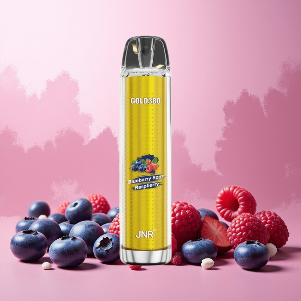JNR Glod380 Norge Engros 6000 Puffs 13ml Blåbær Sur Bringebær Vape til engangsbruk 1500mAh 1.0ohm Mesh Coil