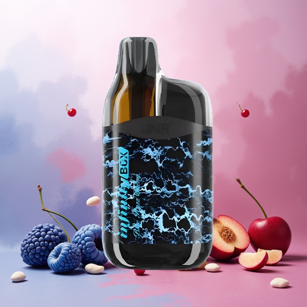 JNR Infinity Box 10700 Puffs Norge Engros – Blå Bringebær/Kirsebær – 2200mAh Batteri – 15ml E-væske – 2% Nikotin