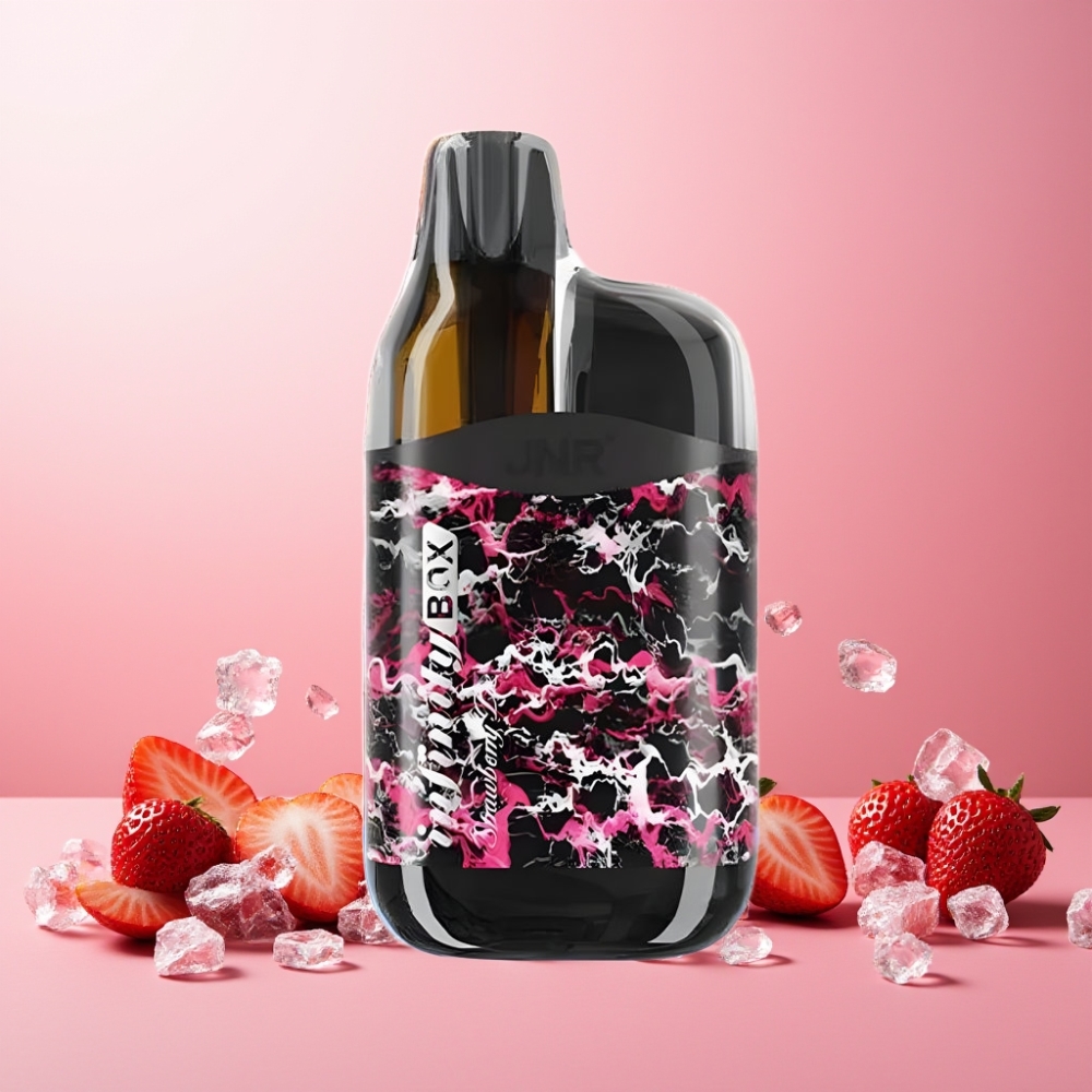 JNR Infinity Box 10700 Puffs Norge Engros – Jordbær Is – 15ml E-væske, 2200mAh Batteri, Ingen Oppladning