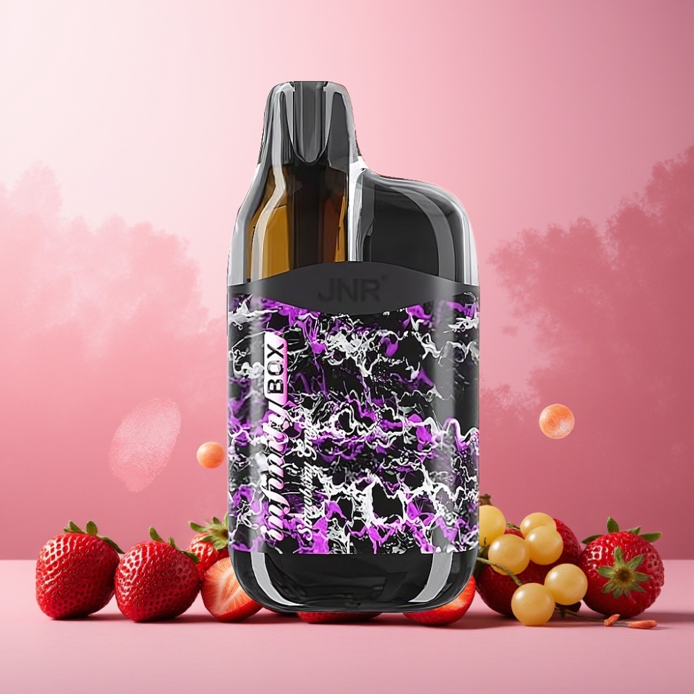 JNR Infinity Box 10700 Puffs Norge Engros Vape til engangsbruk Jordbær Drue – 2200mAh Batteri, 15ml E-væske, Ingen Lading