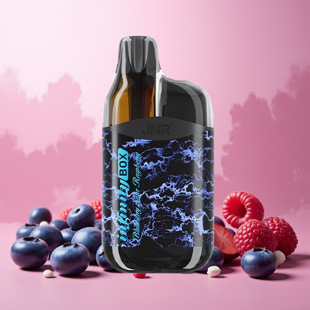 JNR Infinity Box Norge Engros 10700 Puffs 15ml 2% Nikotin Blåbær Sur Bringebær Engangs Vape