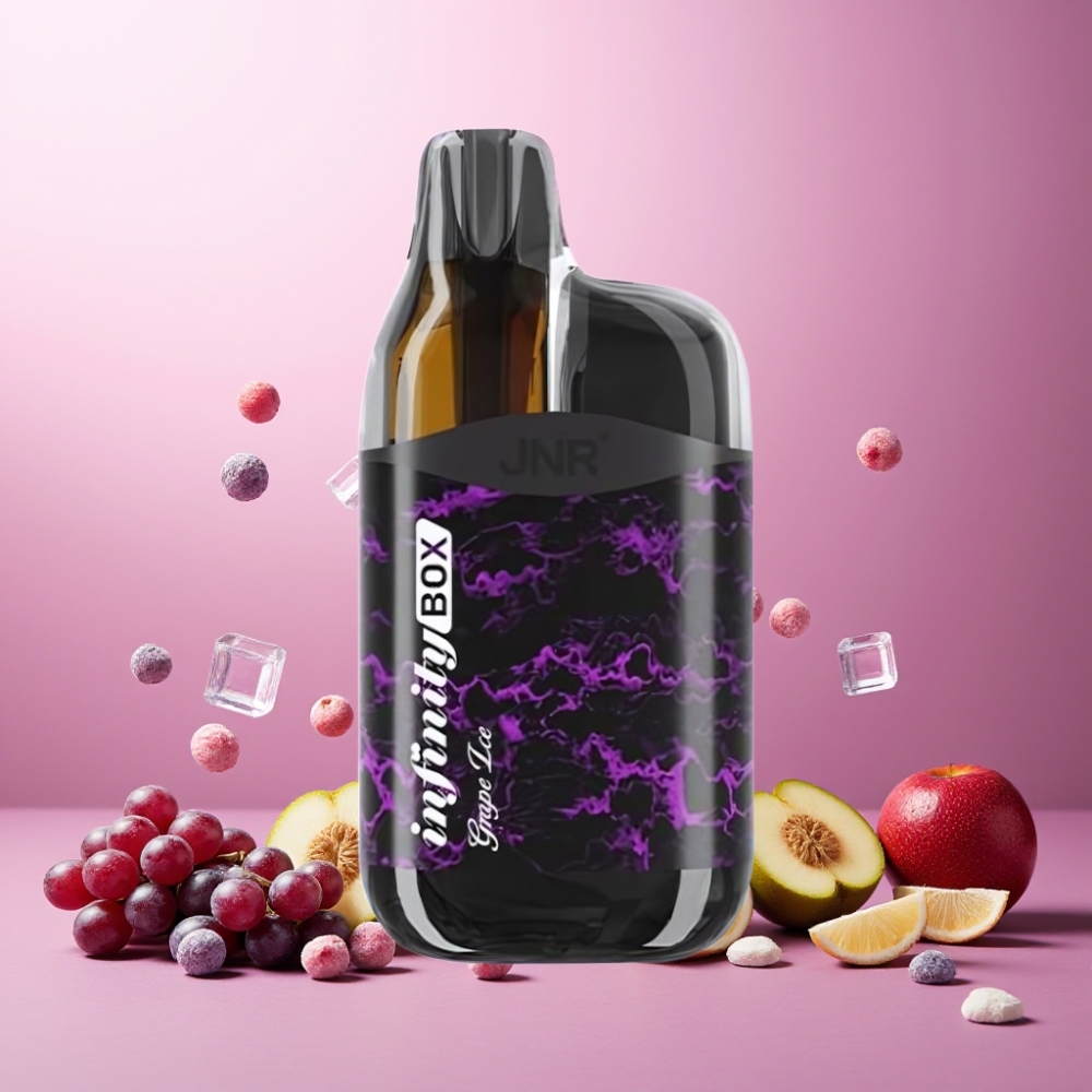 JNR Infinity Box Norge Engros 10700 Puffs 15ml Druer Is Vape til engangsbruk 2200mAh