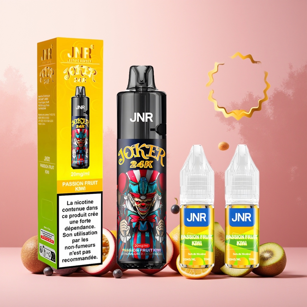 JNR Joker 24K Puffs Norge Engros Vape til engangsbruk 800mAh Type-C Refillable Passionfrukt Kiwi 2% Nikotin