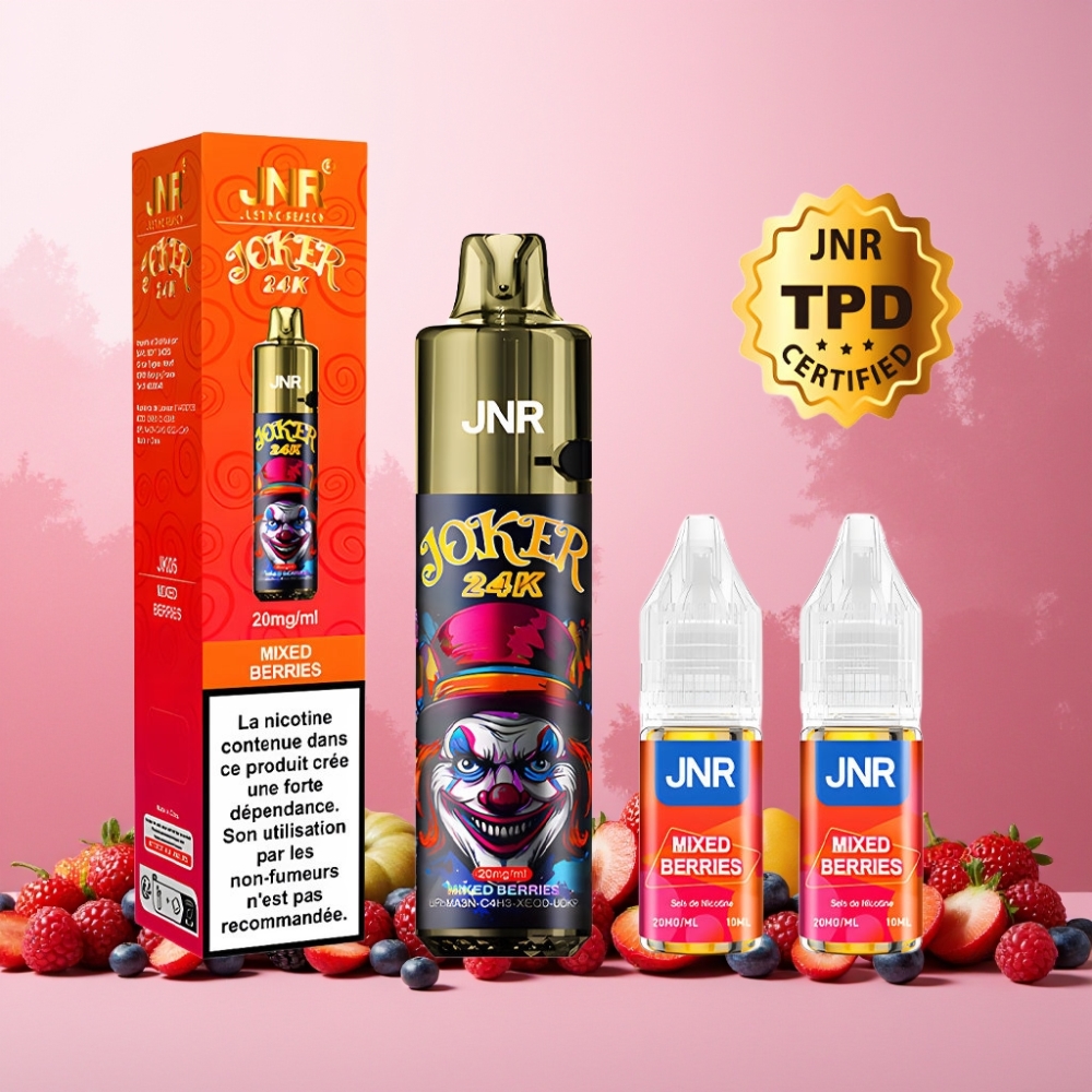 JNR Joker 24K Puffs Norge Engros Vape til engangsbruk Blandede Bær 24000 Puffs 2% Nikotin 800mAh Batteri Type-C Lading