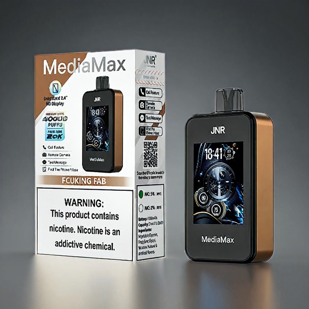 JNR MediaMax 40000 Puffs Norge Engros med 1000mAh Batteri, 21mL E-væske, 5% Nikotin & Type-C-lading