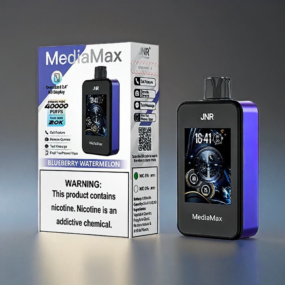 JNR MediaMax Norge engros 40000 Puffs Blåbær Vannmelon 1000mAh 21mL Type-C