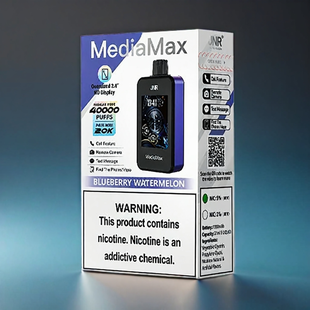 JNR MediaMax Norge engros 40000 Puffs Blåbær Vannmelon 1000mAh 21mL Type-C