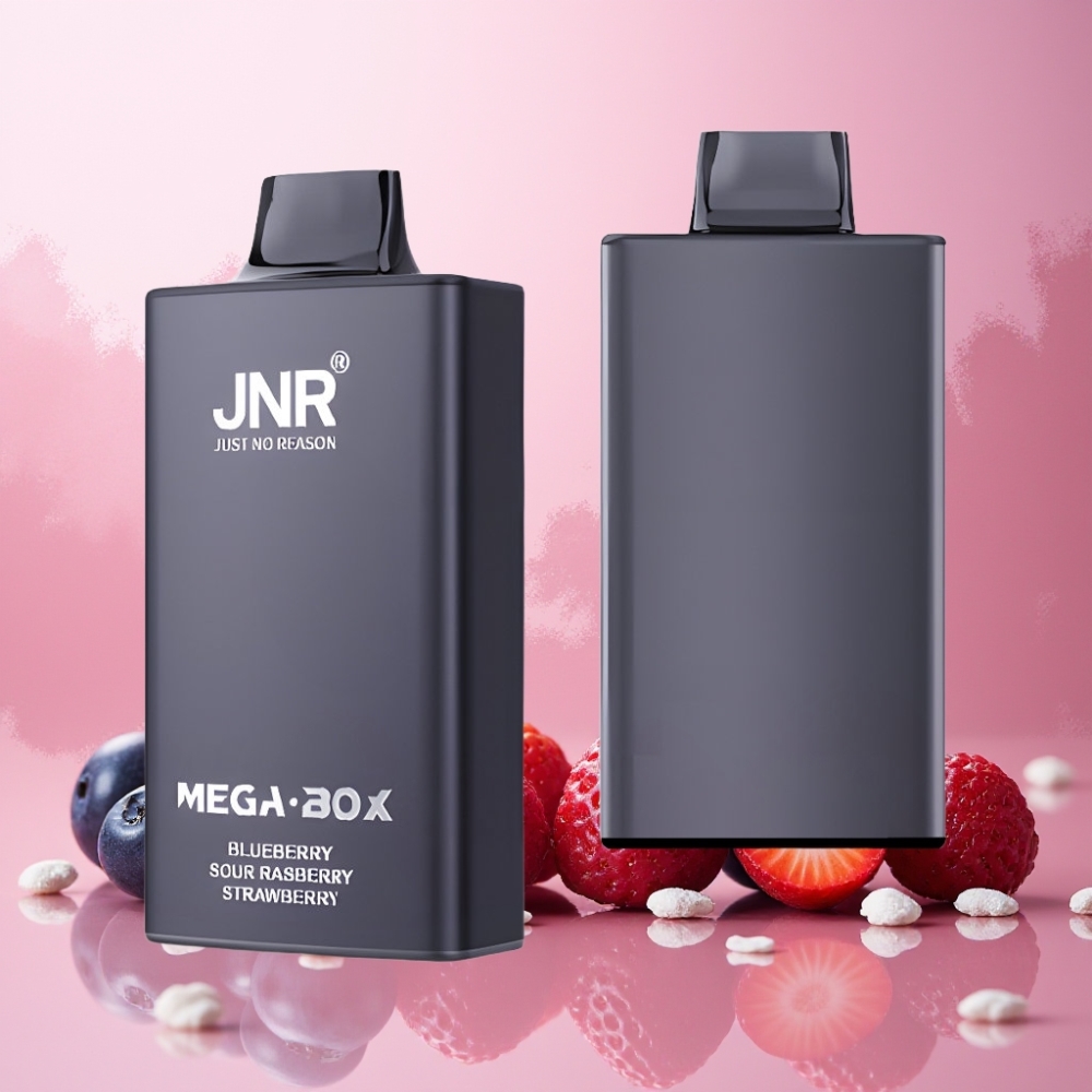 JNR Mega Box 25000 Puffs Norge Engros – 30ml E-liquid, 850mAh Battery, Type-C Lading, Blåbær Sur Bringebær Jordbær