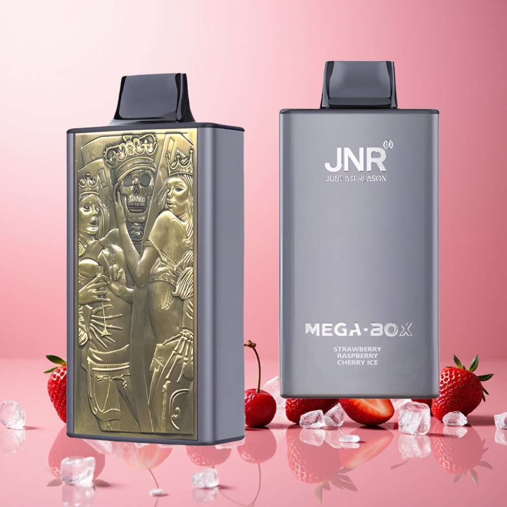 JNR Mega Box Norge Engros 25000 Puffs Strawberry Bringebær Kirsebær Is 30ml E-liquid 850mAh Battery Type-C Lading Dual Mesh Coil