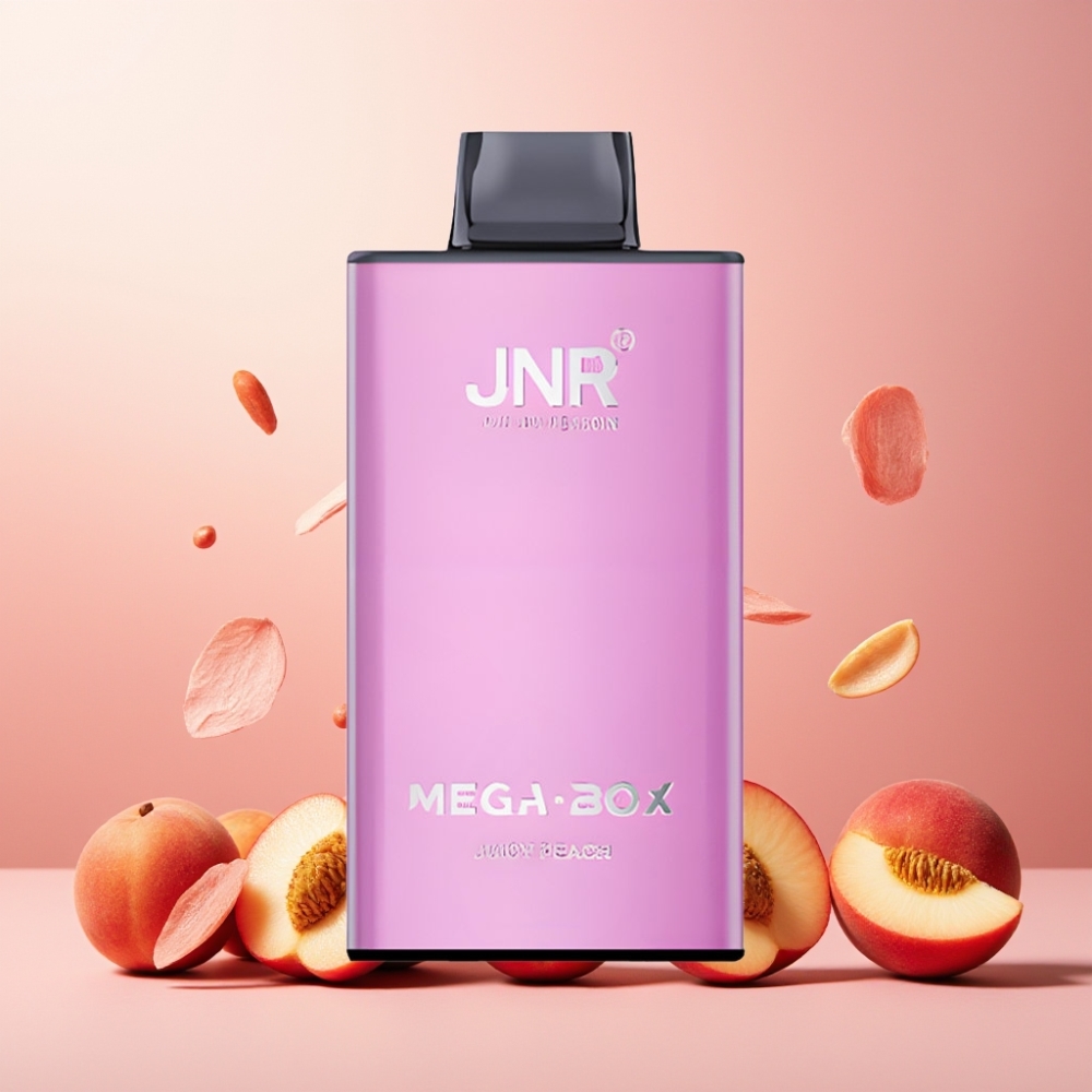 JNR Mega Box Norge Engros 25000 Puffs Vape til engangsbruk Juicy Peach (Juicy Peach) – 30ml E-liquid, 850mAh, Type-C, 2% Nikotin