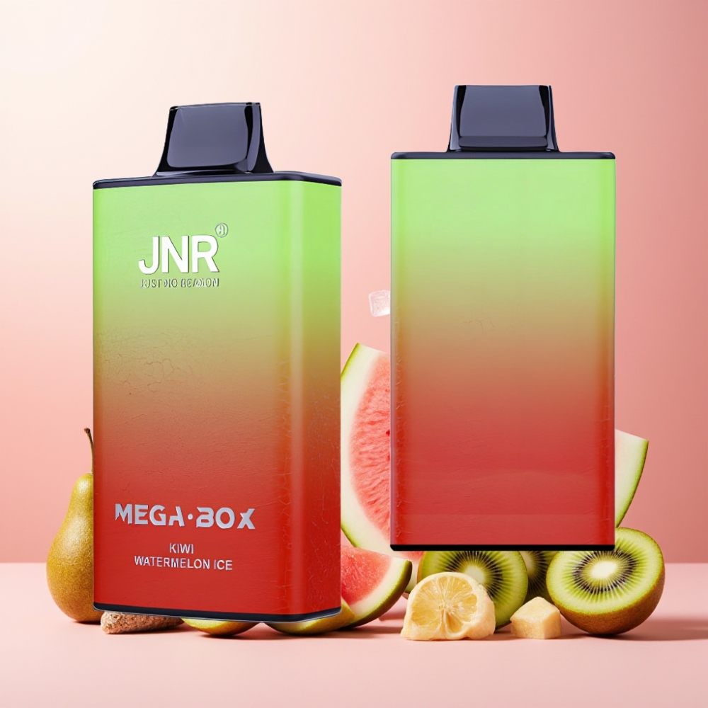JNR Mega Box Norge Engros 25000 Puffs Vape til engangsbruk Kiwi Vannmelon Is med 30ml E-væske, 850mAh Batteri og Type-C Hurtiglading