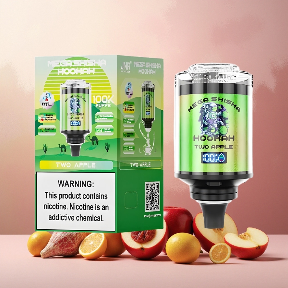 JNR Mega Shisha Hookah Norge Engros – 100K Puffs, 60ml E-Liquid, Type-C Lading, Justerbar Luftstrøm, Interaktiv Skjerm