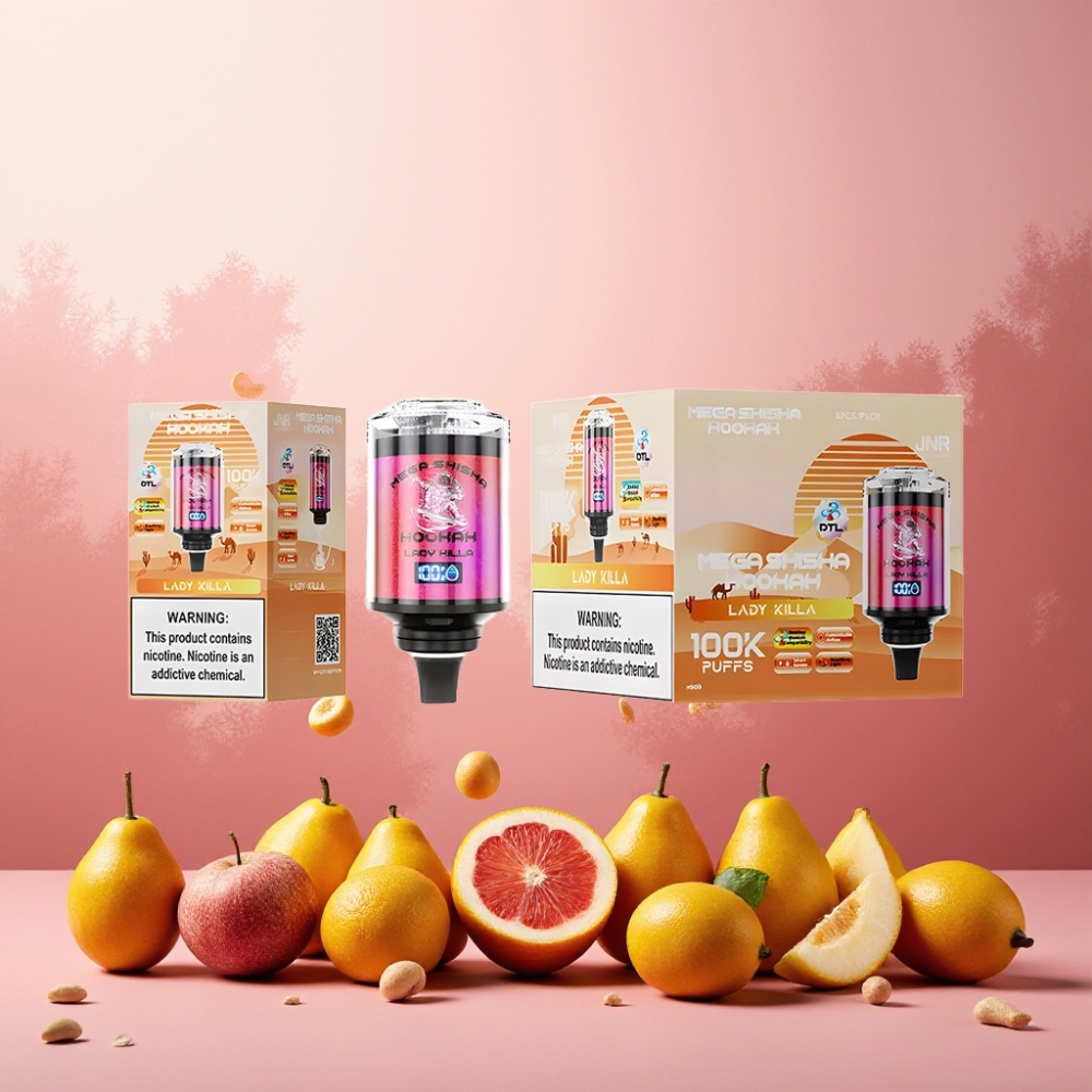 JNR Mega Shisha Hookah Norge Engros – 100K Puffs, 60ml Kapasitet, 2200mAh Batteri, Type-C Lading, Justerbar Luftstrøm
