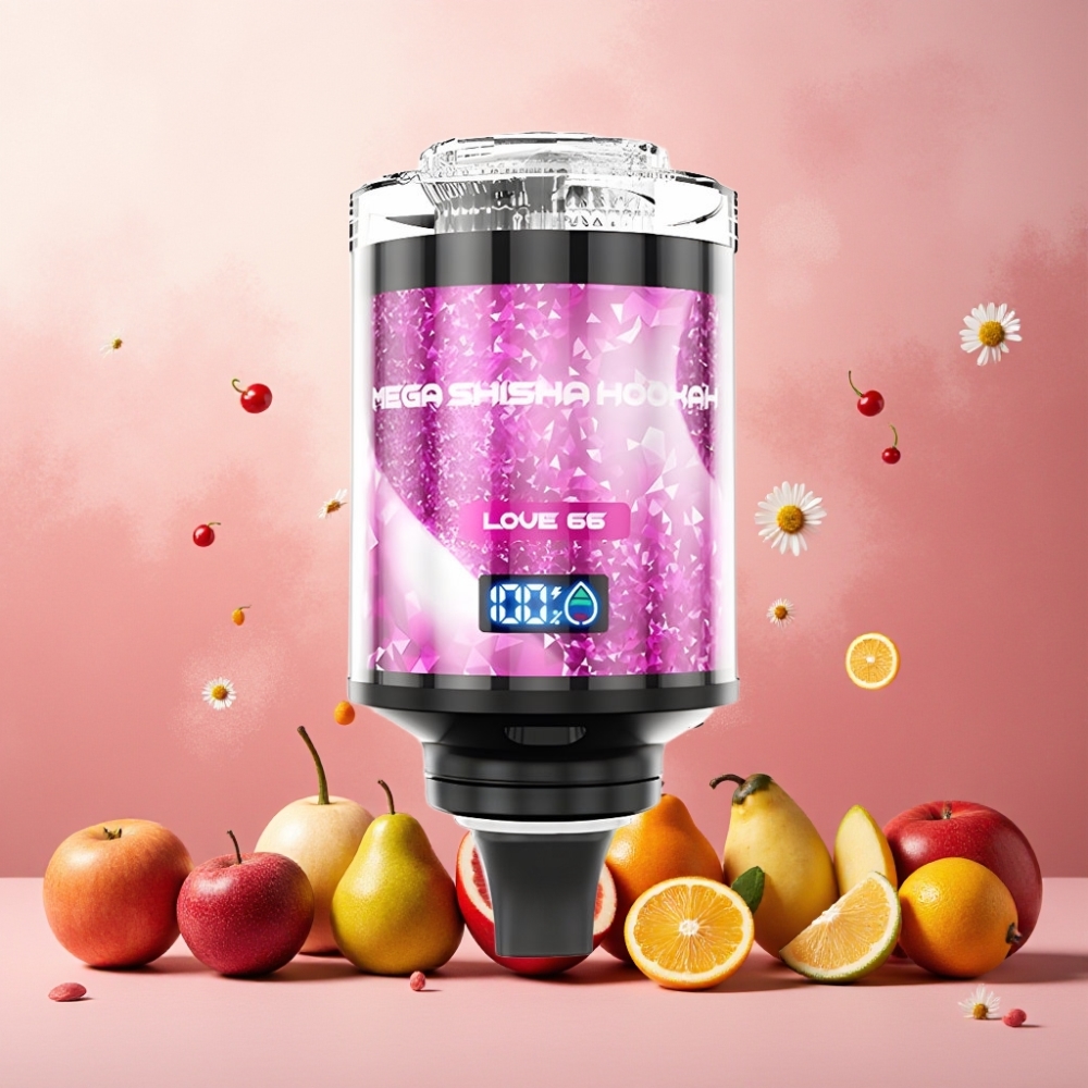 JNR Mega Shisha Hookah Norge Engros 100K Puffs 60ml e-Liquid 2200mAh Type-C Smart Skjerm Justerbar Luftstrøm