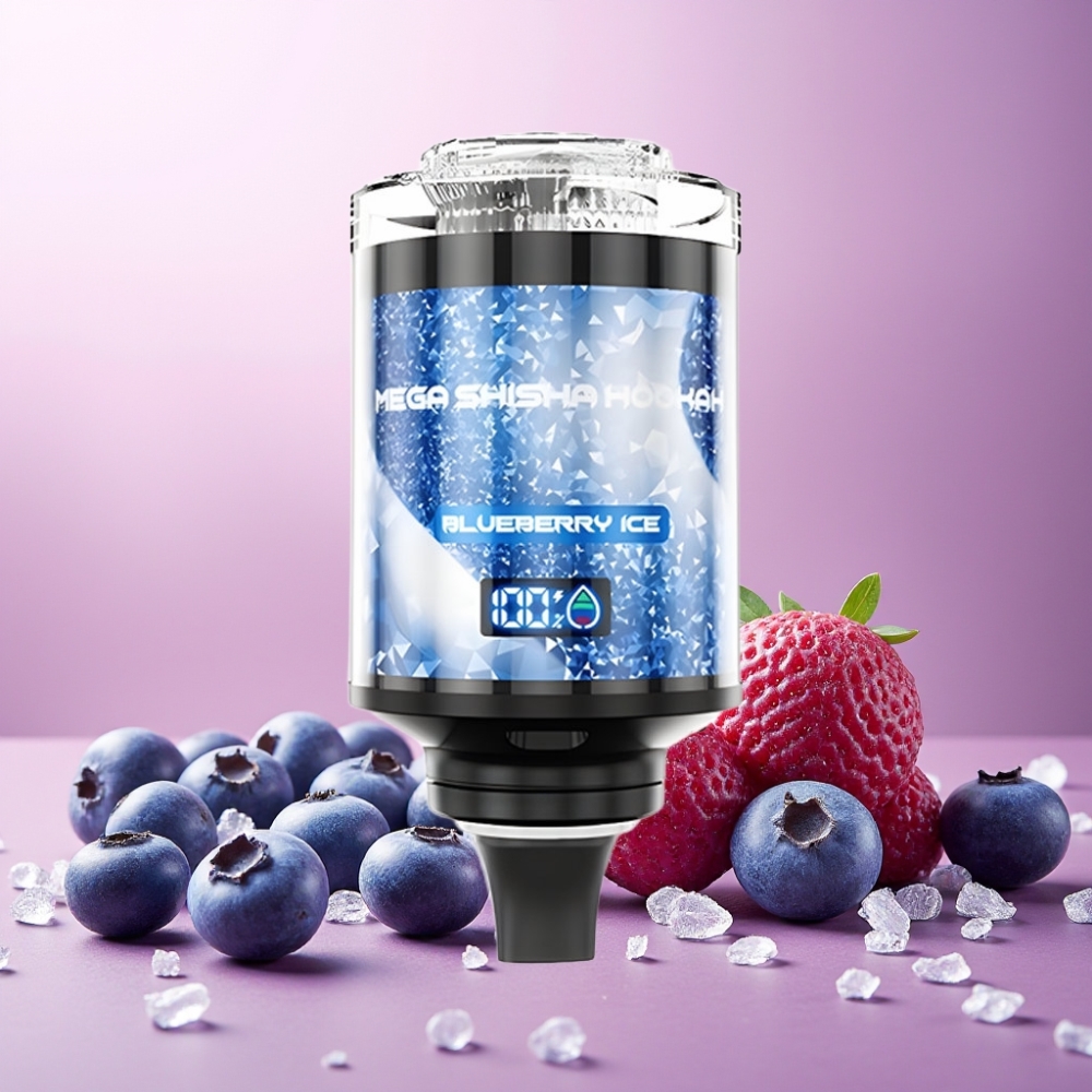 JNR Mega Shisha Hookah Norge engros – 100K Puffs, 60ml Kapasitet, 2200mAh Batteri, Type-C-lading, Justerbar Luftstrøm, Blåbæris
