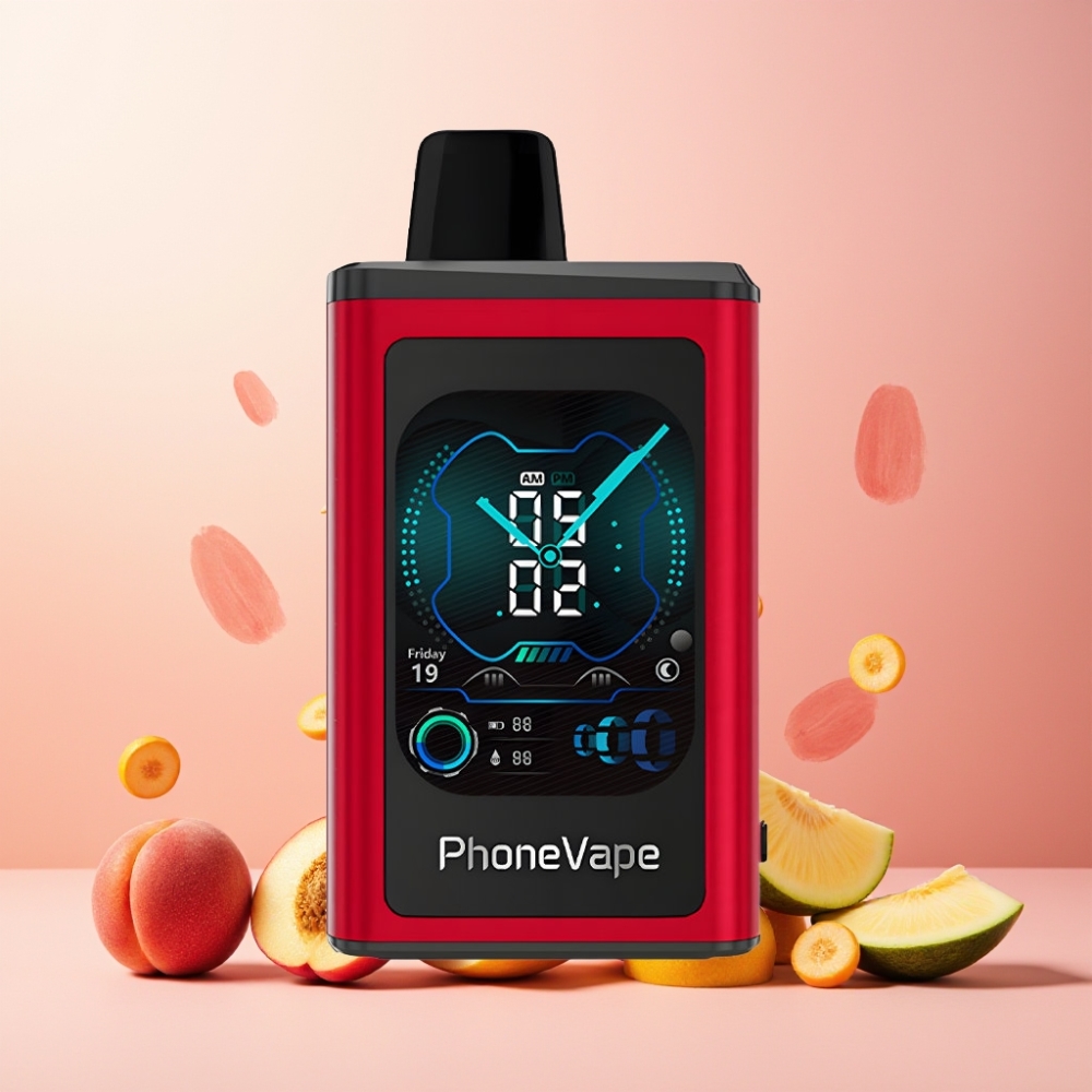 JNR PhoneVape 30000 puffs Norge engros – App Controlled, Turbo Mode, Full Display Screen – Vape til engangsbruk Fersken Mango Vannmelon