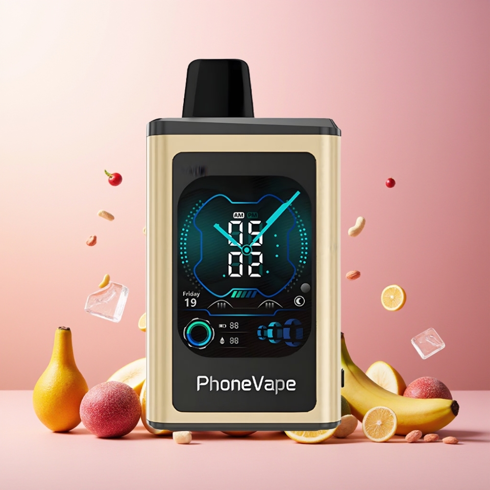 JNR PhoneVape 30000 puffs Norge engros Vape til engangsbruk Bananis med 850mAh Type-C ladbar batteri, Turbo Mode, Justerbar luftstrøm og App-kontroll