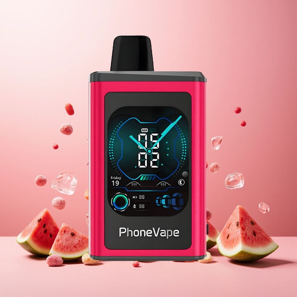JNR PhoneVape 30000 puffs Norge engros Vape til engangsbruk Vannmelon Is med 850mAh Type-C, Turbo Mode, Justerbar Luftstrøm og Full Display Skjerm