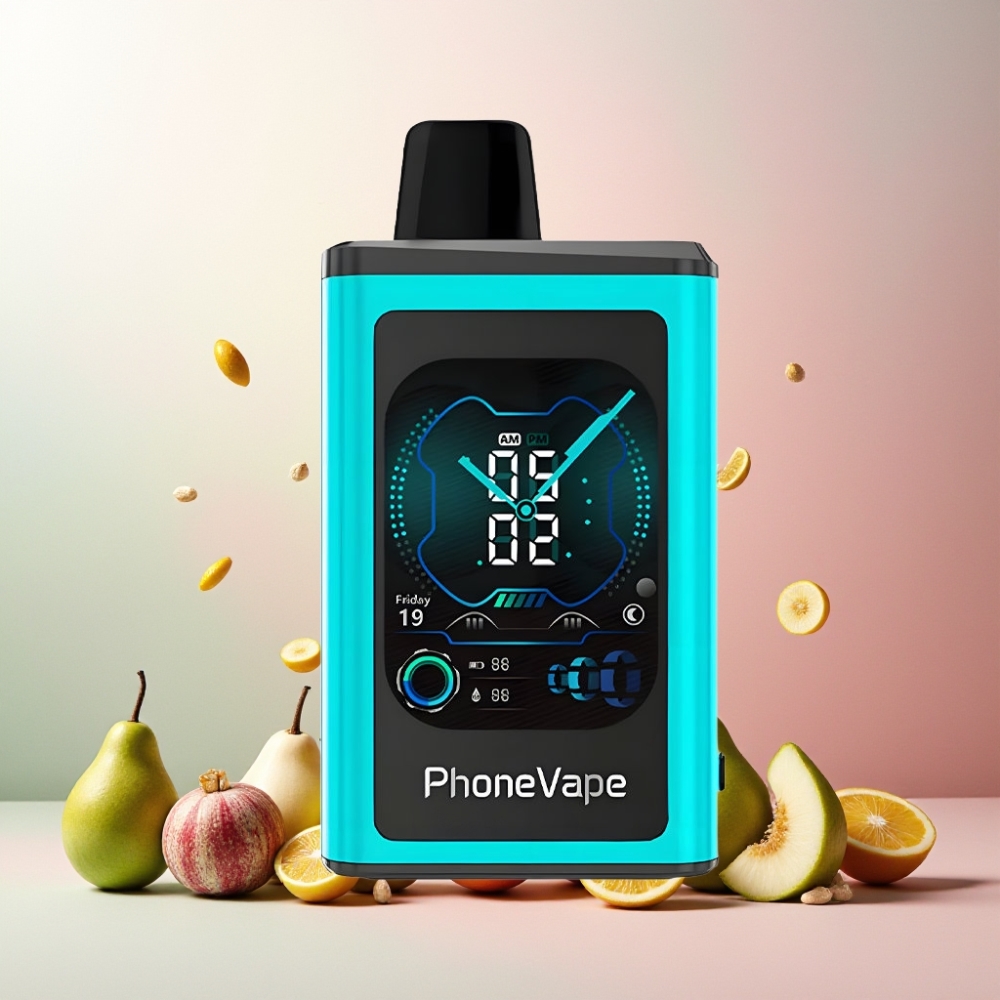JNR PhoneVape 30000 puffs Vape til engangsbruk Miami Mynte Norge engros – 850mAh Type-C, Turbo Mode, Justerbar Luftstrøm, 2%/5% Nikotin