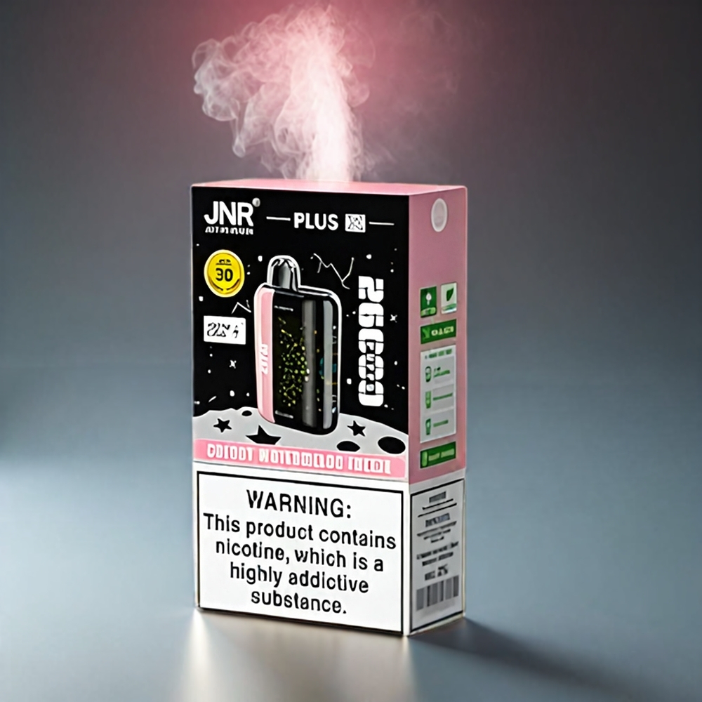 JNR Plus-X 26000 Puffs Norge Engros – 850 mAh Batteri, 28ml E-væske, 2% Nikotin, Dual Mesh Coil, Type-C Lading, 3D Buet Skjerm, Kirsebær Vannmelon Fryse