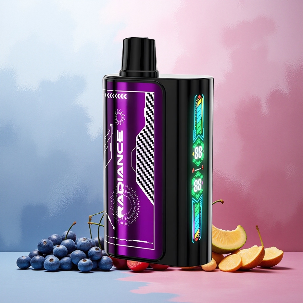JNR Radiance Norge Engros 31000 Puffs 28ml Blå Bringebær Vape til engangsbruk med Smart Skjerm, Dual Mesh Coil og Type-C Lading