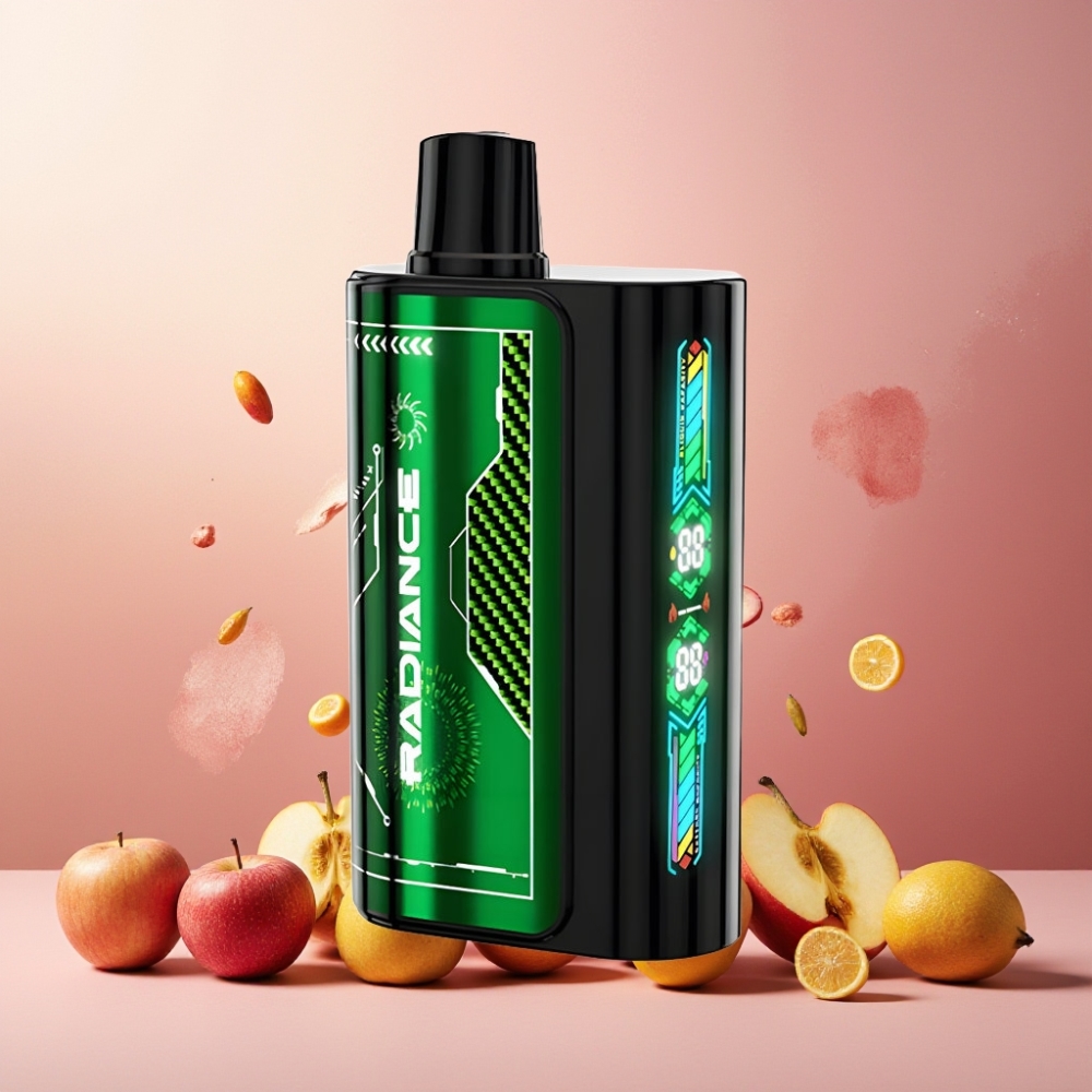 JNR Radiance Norge Engros 31000 Puffs Dobbel Eple Vape til engangsbruk med 28ml E-liquid, Smart Animation Screen og 950 mAh Oppladbart Batteri