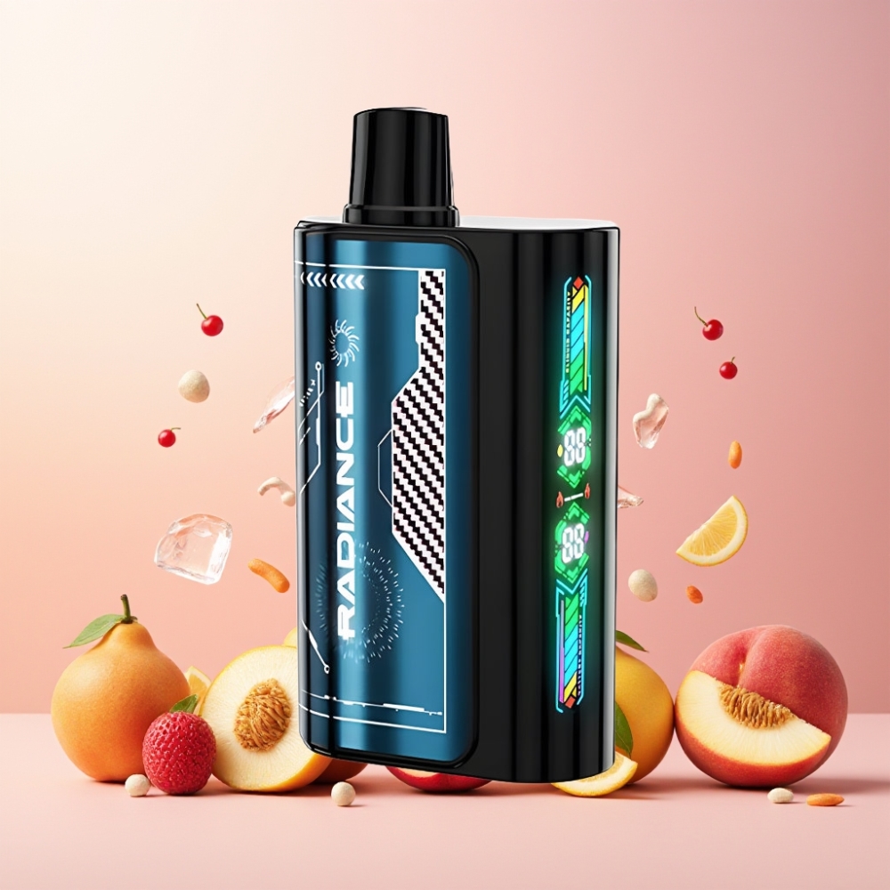 JNR Radiance Norge Engros 31000 Puffs Vape til engangsbruk Sommerfersken Is med Smart Animation Screen & Type-C Lading