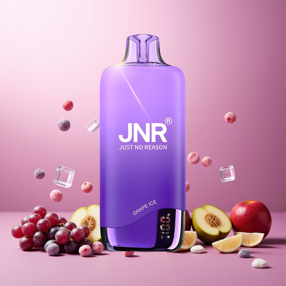 JNR Rainbow 10500 Puffs Norge Engros Vape til engangsbruk Druppeledning (Grape Ice) - 18ml e-Liquid, 600mAh, USB-C