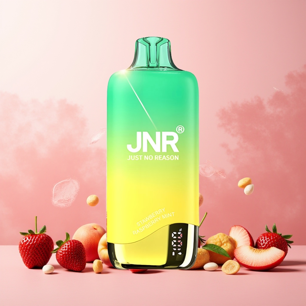 JNR Rainbow 10500 Puffs Norge Engros Vape til engangsbruk Jordbær Ferskenmynte – 18ml e-Liquid, 600mAh Batteri, Type-C Lading