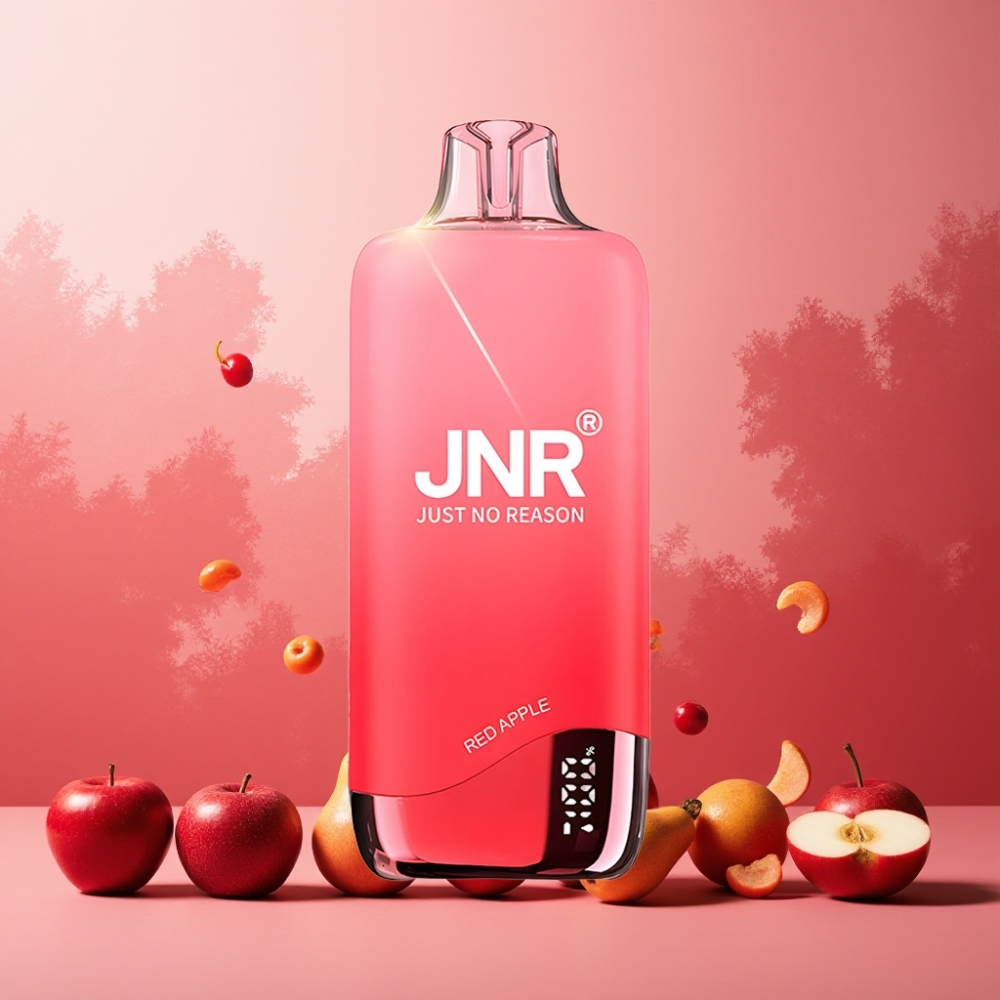 JNR Rainbow 10500 Puffs Norge Engros Vape til engangsbruk Rødt Eple – 18ml e-Liquid, 600mAh Batteri, Type-C Lading, 0.8ohm Mesh Coil