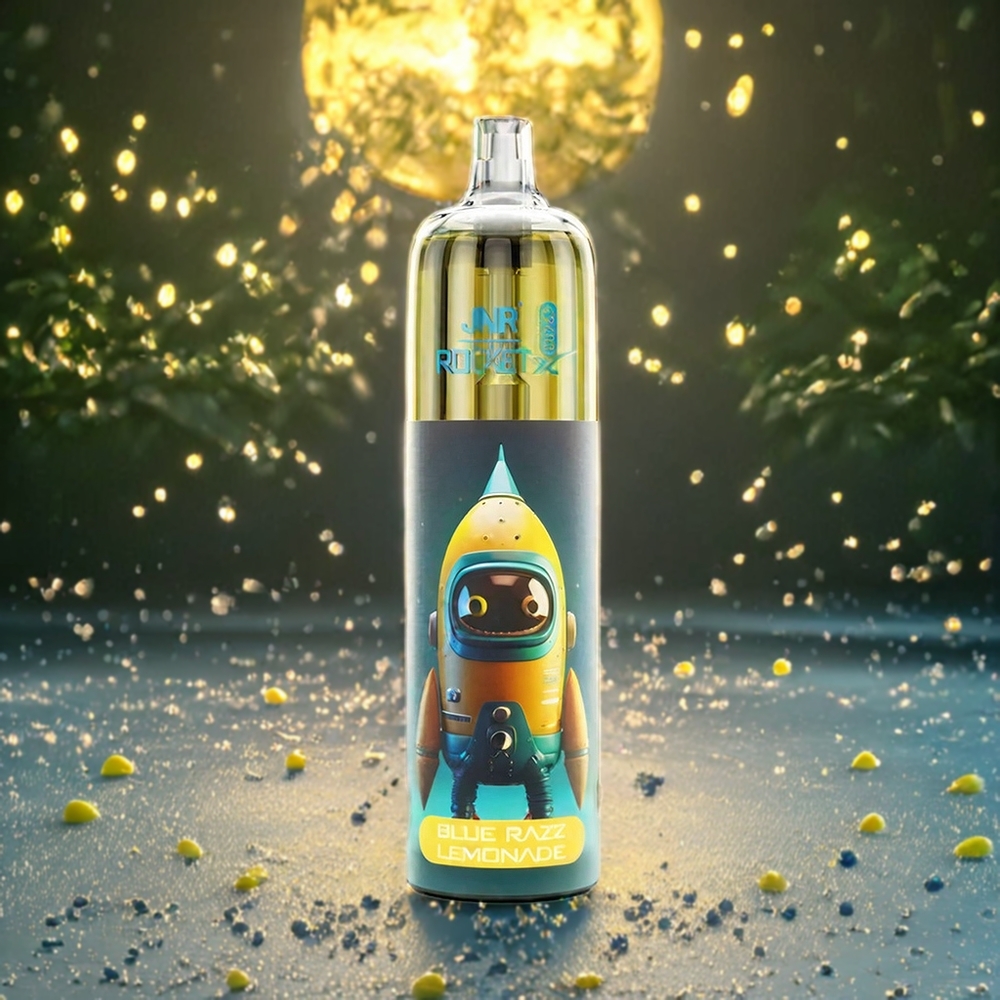 JNR Rocket X 12400 Puffs Blue Razz Lemonade Norge Engros – Liten & Kompakt, Justerbar Luftstrøm, RGB-lys, Type-C-lading, 22ml E-væske