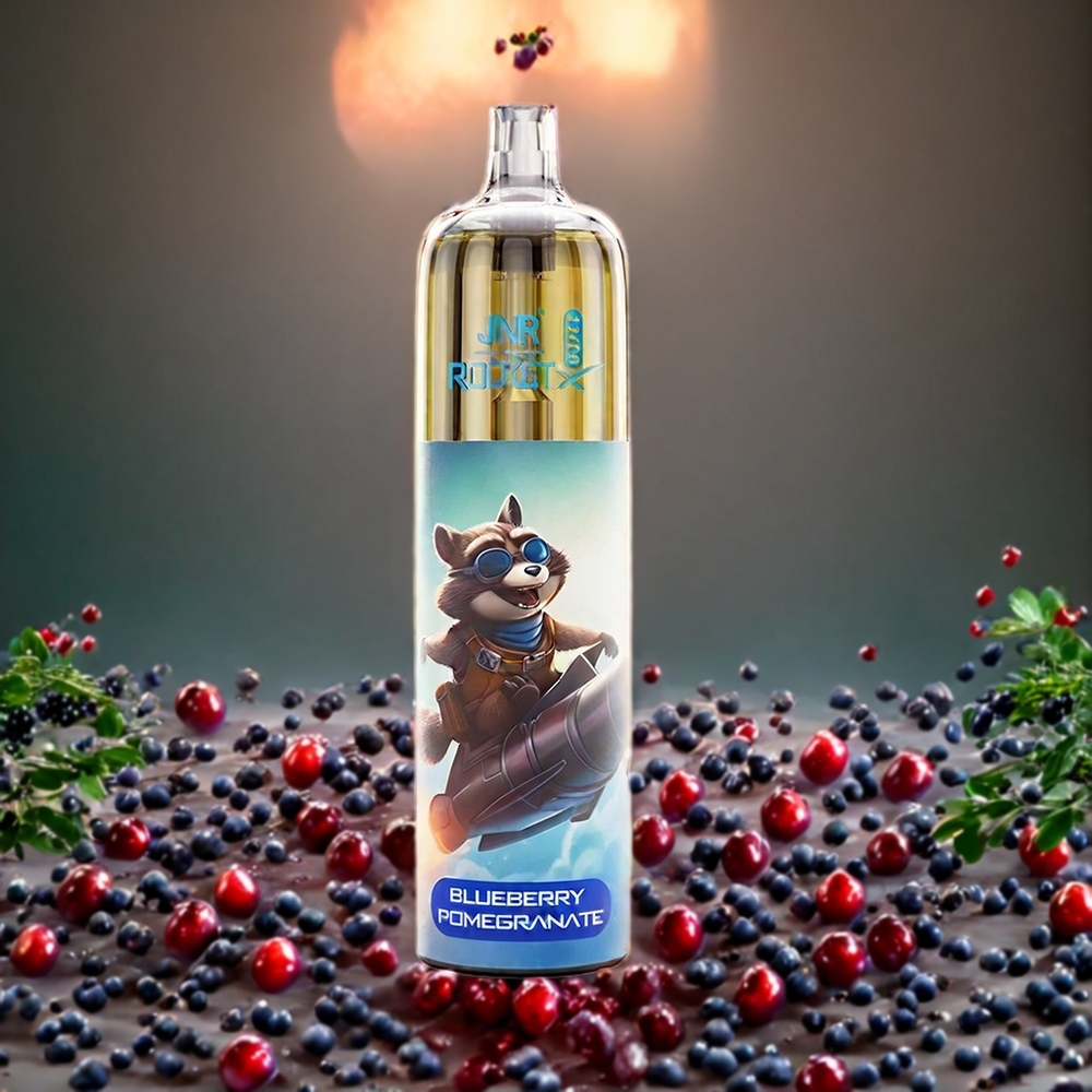 JNR Rocket X 12400 Puffs Norge Engros – Blåbær Granate med Justerbar Luftstrøm, Type-C Lading & RGB-Lys