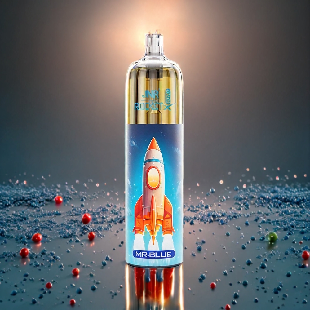 JNR Rocket X 12400 Puffs Norge Engros med RGB-lys, 1.2 Ohm Mesh Coil og Type-C-lading Mr Blå