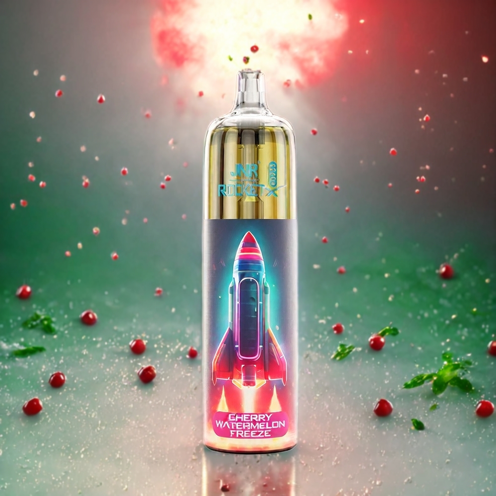 JNR Rocket X 12400 Puffs Norge engros – Cherry Watermelon Freeze – Kompakt med RGB-lys, Justerbar airflow, Type-C-lading, 850mAh batteri